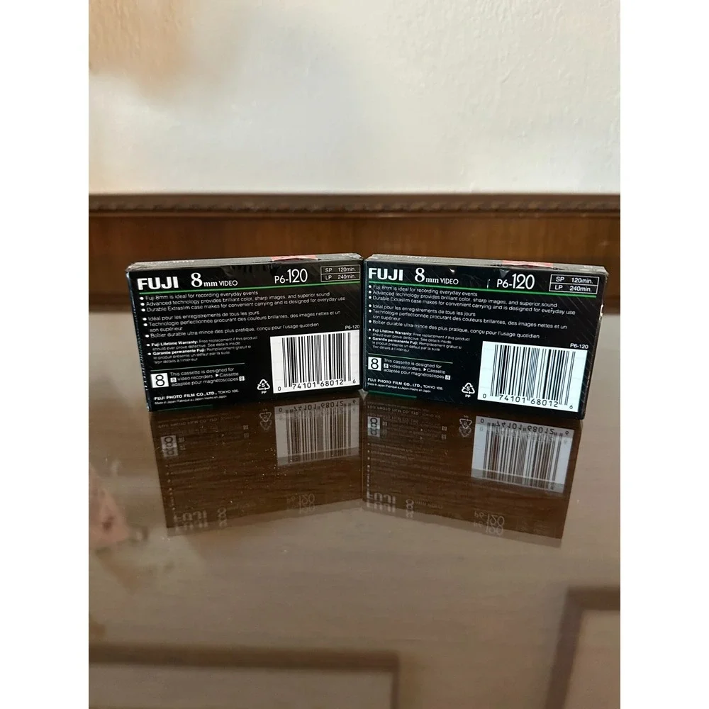 2 Fuji 120 High Quality Blank 8mm Video Camcorder Cassettes New Sealed‎